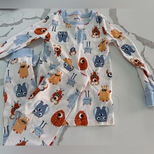 Old Navy Kids Monster Print Pajama Set - White, Blue, Orange